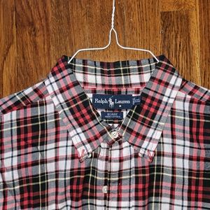 Mens Red and black plaid Blaire Ralph Lauren shirt xxl